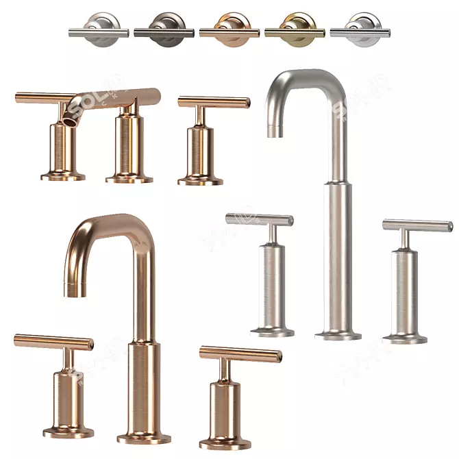 Kohler Purist Faucets Set 01 3D model image 2