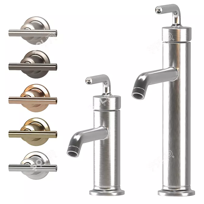 Kohler Purist Faucets Set 01 3D model image 4