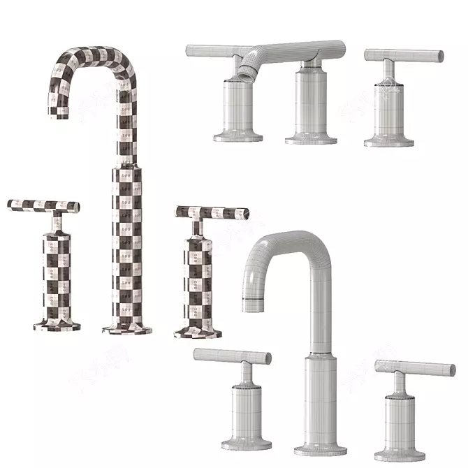 Kohler Purist Faucets Set 01 3D model image 5