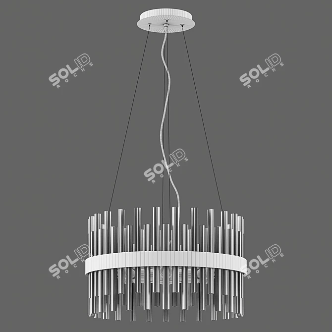Elegant Modern Black Crystal Chandelier 3D model image 3