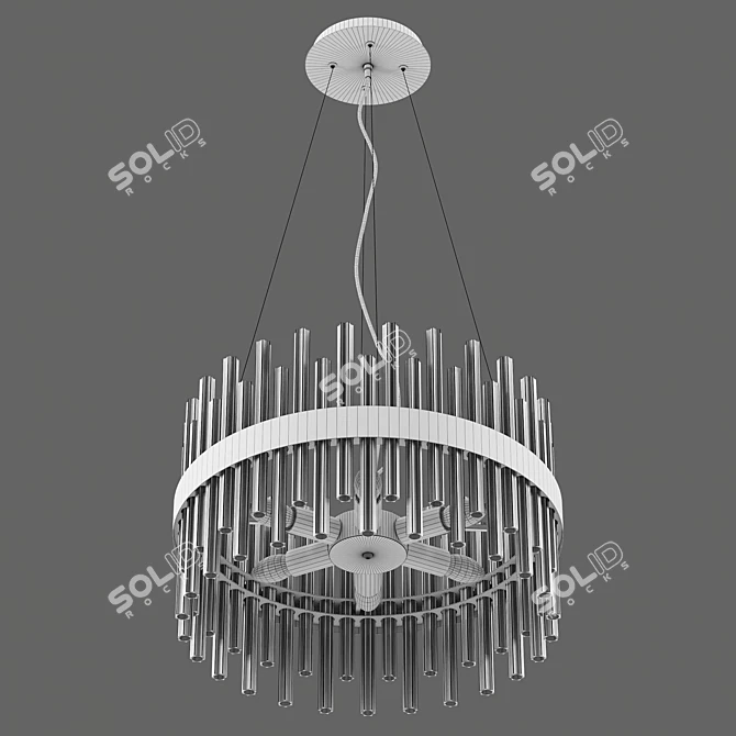 Elegant Modern Black Crystal Chandelier 3D model image 9