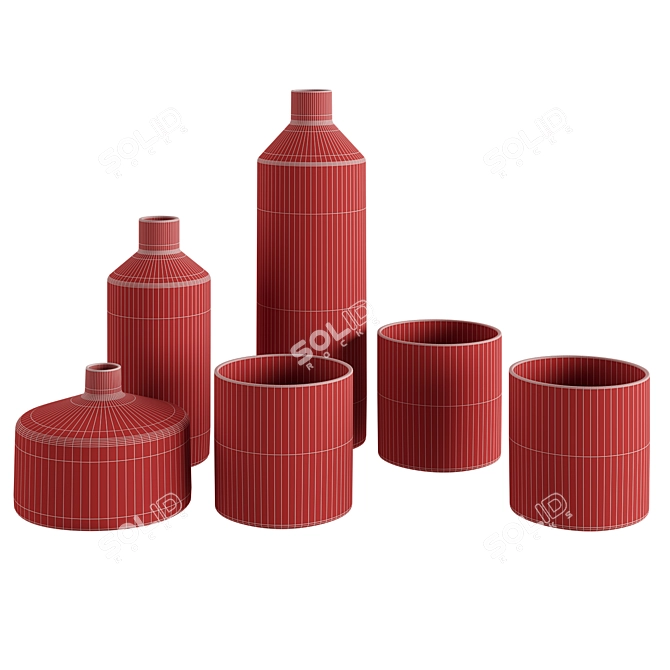 Elegant Vase Set for Home 3D model image 2