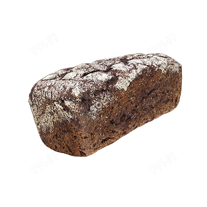 Dark Rye Bread Roll 3D model image 3