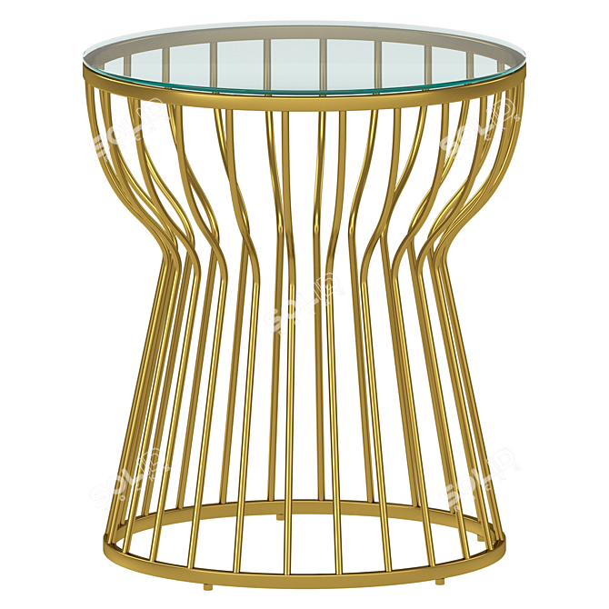 Sleek Pillar Side Table 3D model image 1