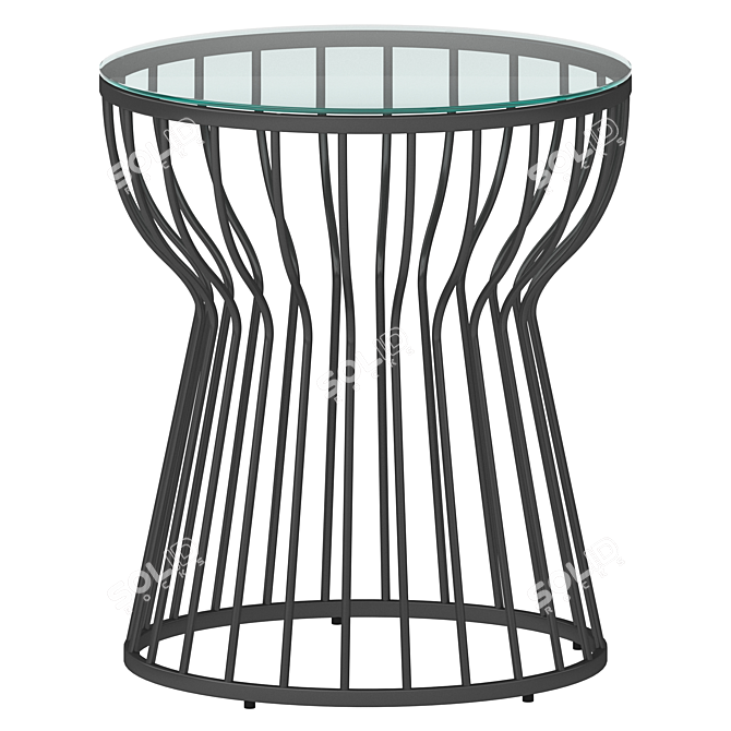 Sleek Pillar Side Table 3D model image 2