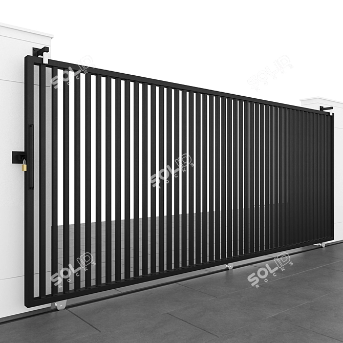 Stainless Steel Slider Gate - Black 3D model image 2