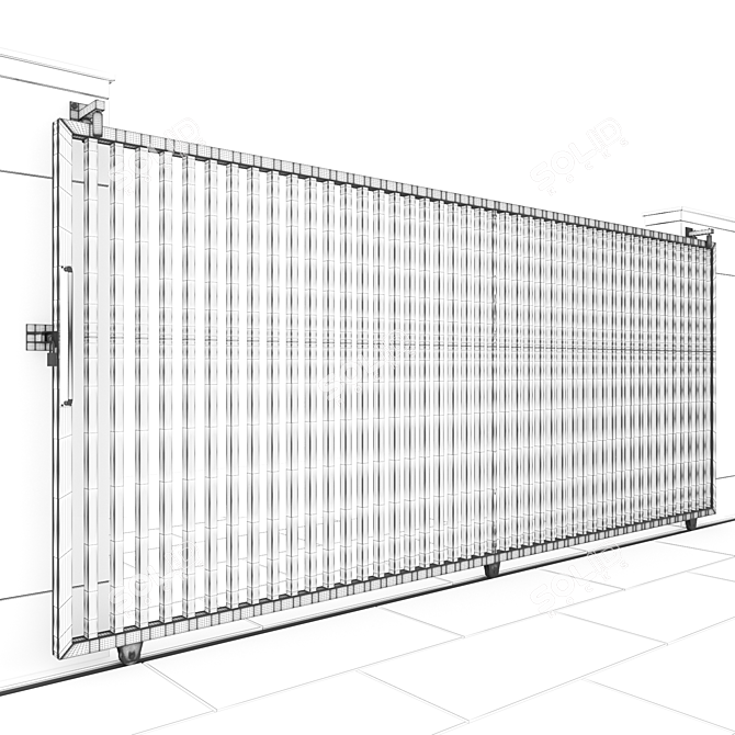 Stainless Steel Slider Gate - Black 3D model image 4