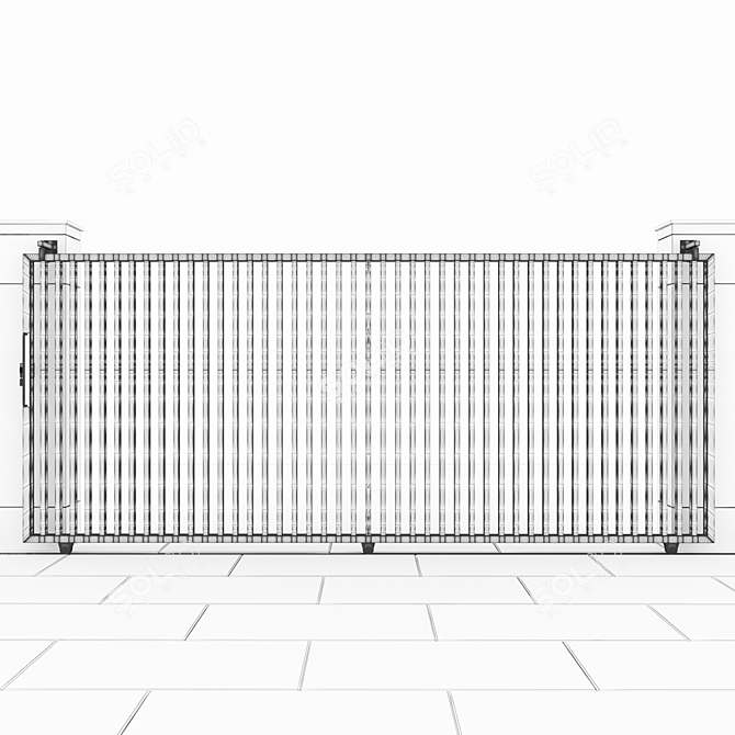 Stainless Steel Slider Gate - Black 3D model image 5