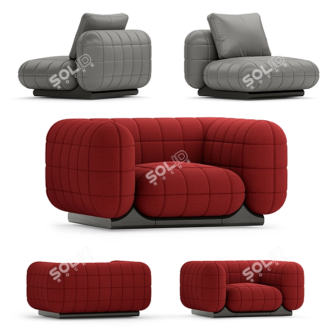 Ergonomic LUM Tetris Lounge Chair 3D model image 1