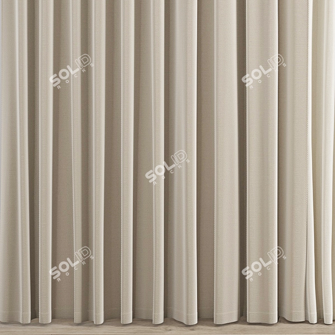 Polygonal Curtain 3D Model Kit 3D model image 2