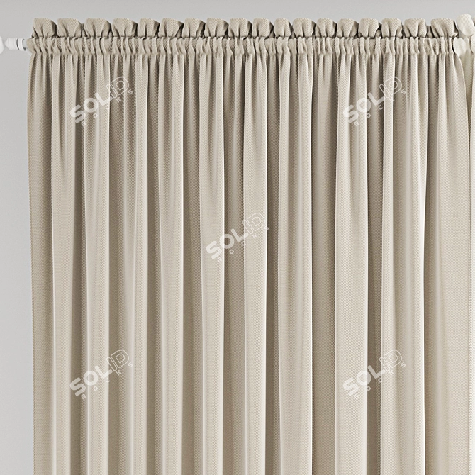 Polygonal Curtain 3D Model Kit 3D model image 3