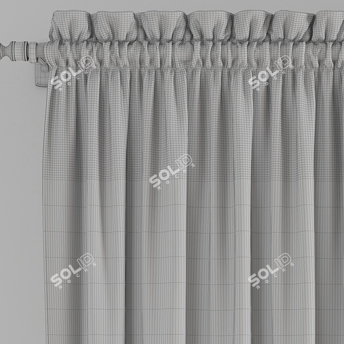 Polygonal Curtain 3D Model Kit 3D model image 4