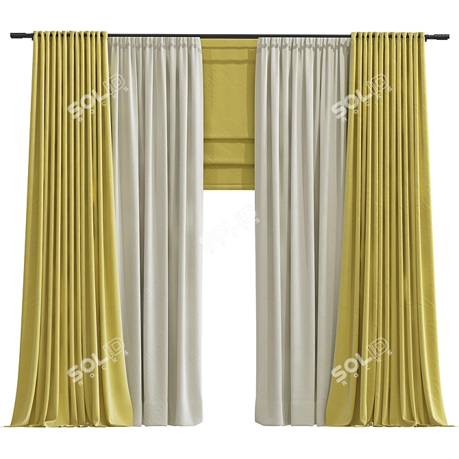 Renovated Curtain Design 3D model image 1