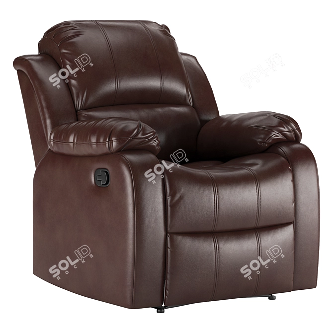 Luxury Modena Vegan Leather Recliner 3D model image 1