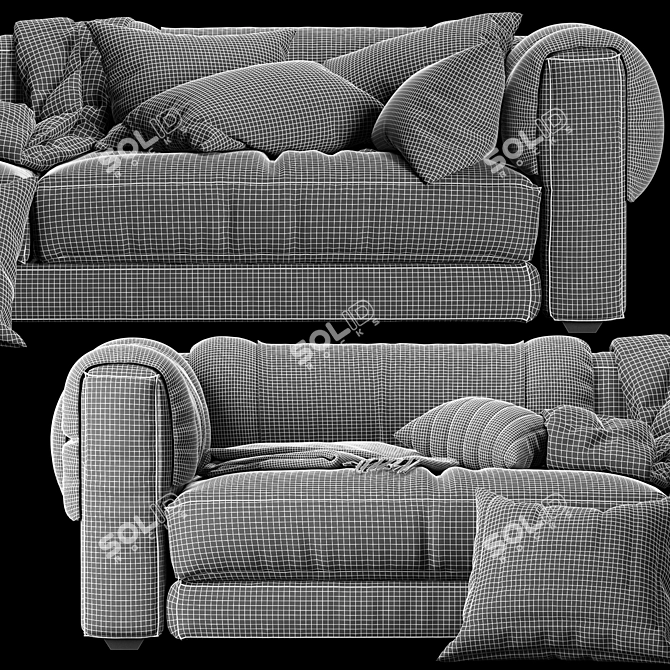 Customizeable Fabric Sofa Solution 3D model image 2