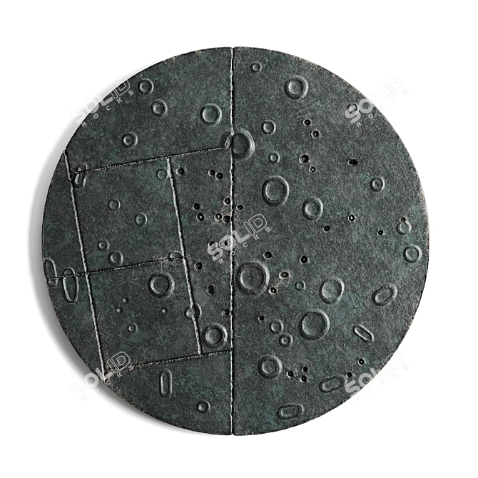 Lunar Metal Wall Art Piece 3D model image 1