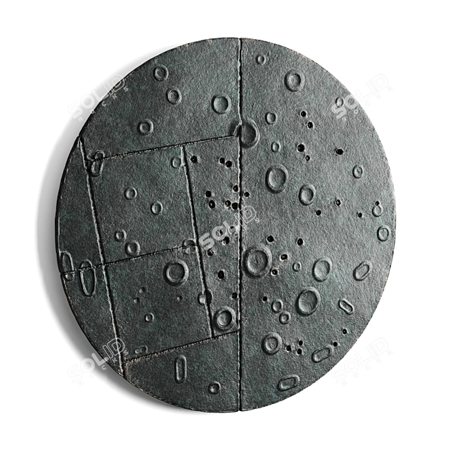 Lunar Metal Wall Art Piece 3D model image 2