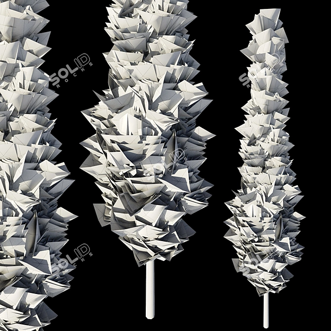 Evergreen Chamaecyparis Tree Polys_Verta 3D model image 2