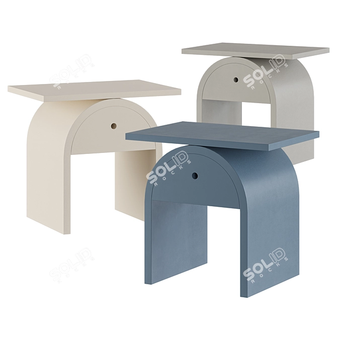 Modern Sculptural Nightstand Design 3D model image 1