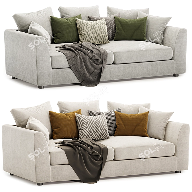 Hadleigh 3-Seater Sofa Ensemble 3D model image 1