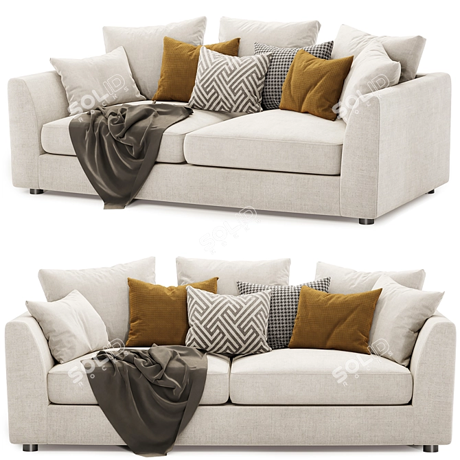 Hadleigh 3-Seater Sofa Ensemble 3D model image 2