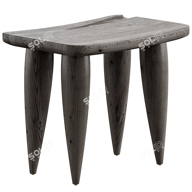  Versatile Oak Outdoor Stool 3D model image 1