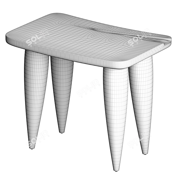  Versatile Oak Outdoor Stool 3D model image 5