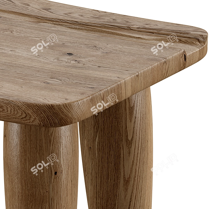  Versatile Oak Outdoor Stool 3D model image 7