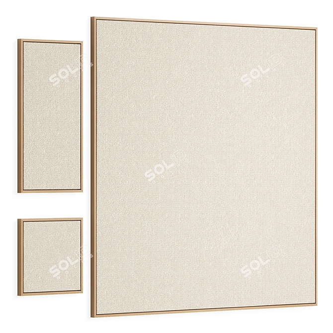 Jute Canvas Wooden Frame Art 3D model image 3