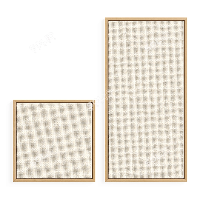 Jute Canvas Wooden Frame Art 3D model image 5