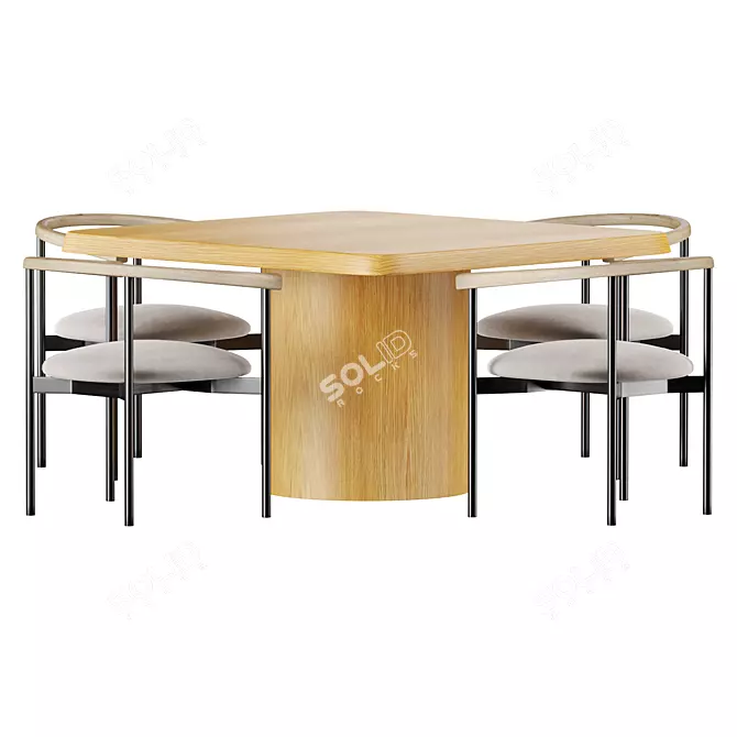 Modern Dining Set by Insideweather 3D model image 2