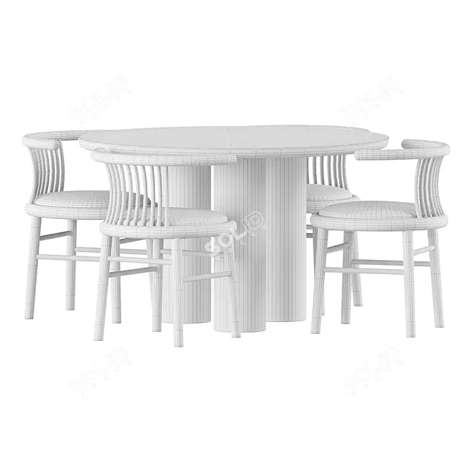 Modern Dining Set by Insideweather 3D model image 3