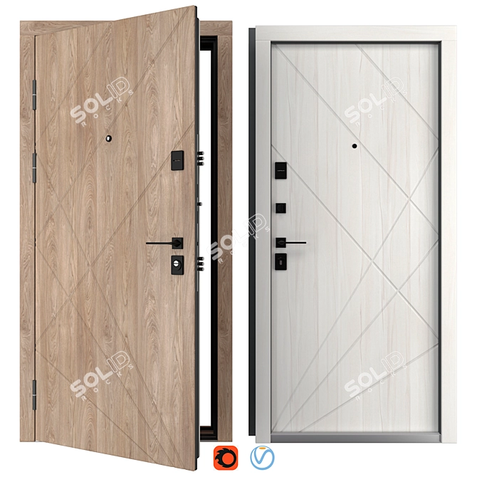 Blackwood (Bear) Metal Entrance Door 3D model image 1