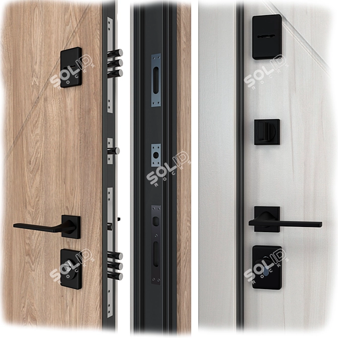 Blackwood (Bear) Metal Entrance Door 3D model image 2