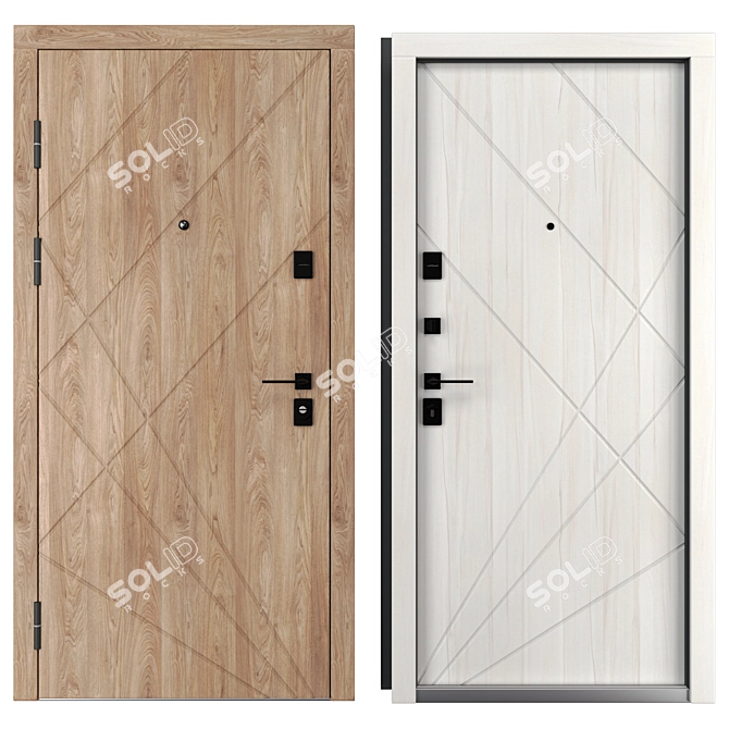 Blackwood (Bear) Metal Entrance Door 3D model image 3