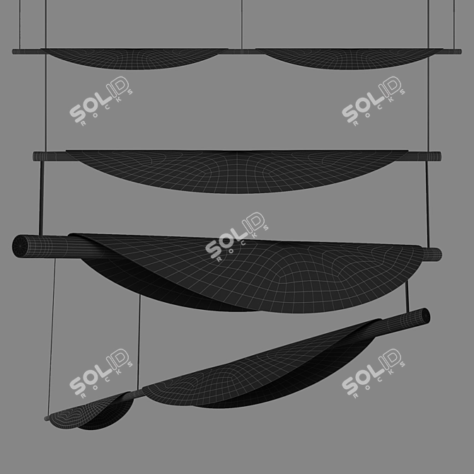 Sleek Linear LED Pendant Light 3D model image 1