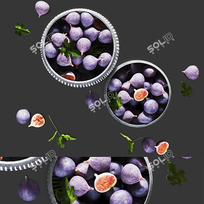 Fresh Figs Minimal Bowl Decor 3D model image 2