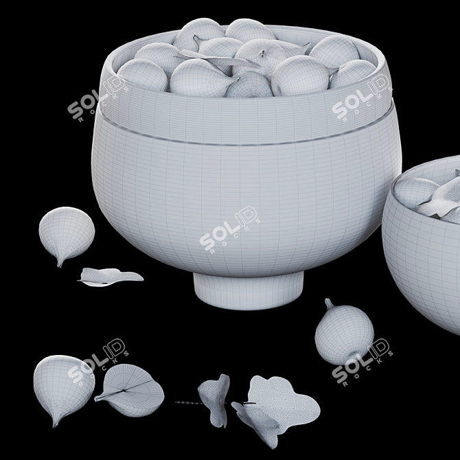 Fresh Figs Minimal Bowl Decor 3D model image 5