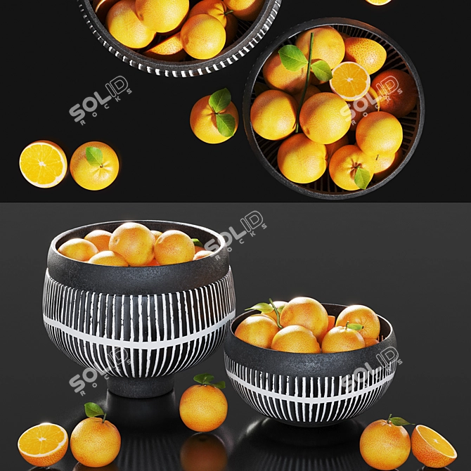 Contemporary Orange Minimalist Bowl 3D model image 1