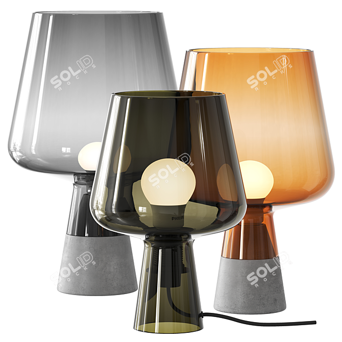 Nordic Copper Glass Lamp 3D model image 1