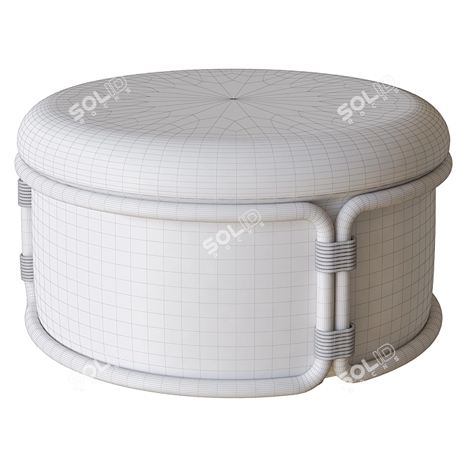 Ethimo Rattan Pouf 3D Model 3D model image 3