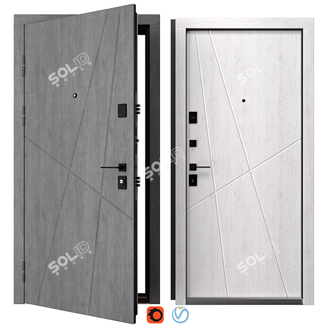 Vega (Bear) Metal Entrance Door 3D model image 1
