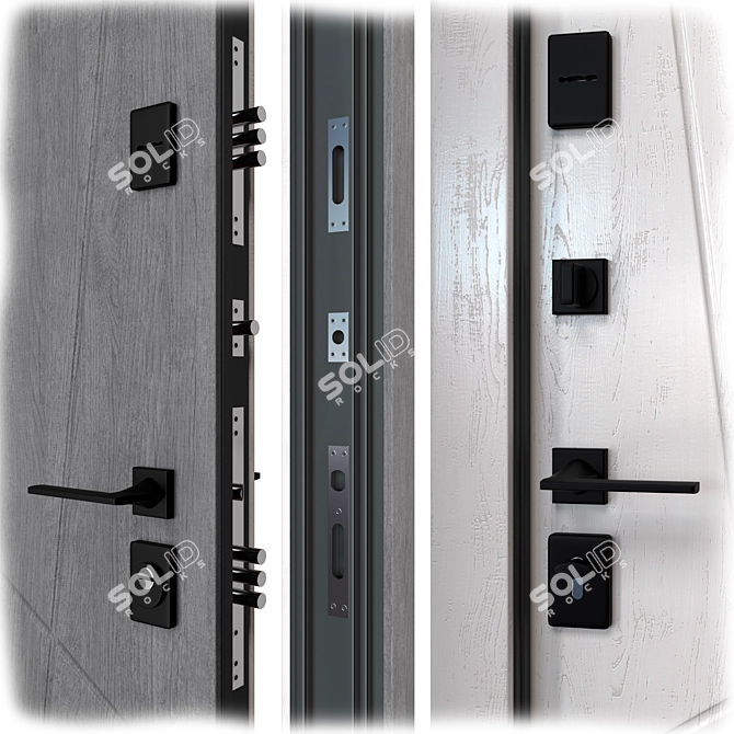 Vega (Bear) Metal Entrance Door 3D model image 2