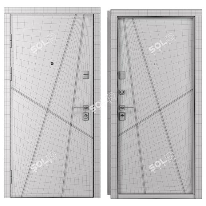 Vega (Bear) Metal Entrance Door 3D model image 4