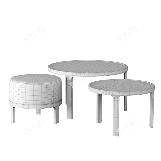 Twils Conde Round Wooden Coffee Tables 3D model image 2