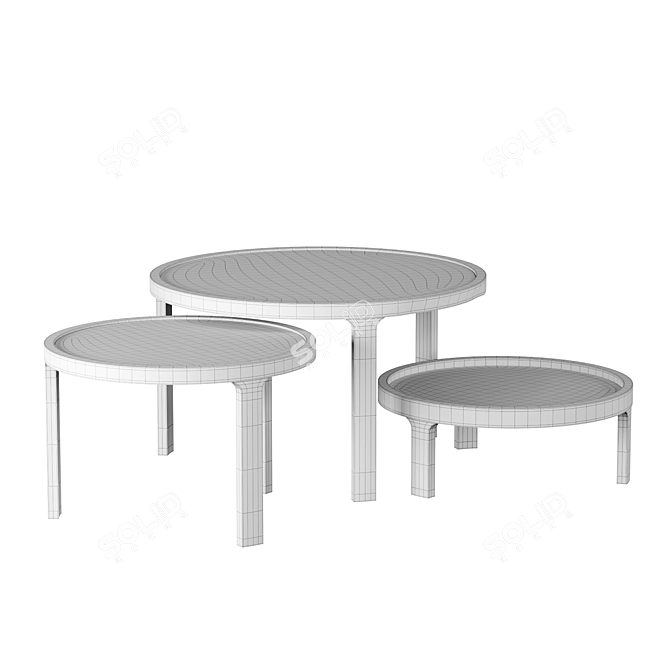 Twils Conde Round Wooden Coffee Tables 3D model image 4