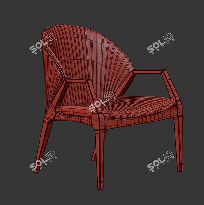 Minimalist Modern Luisa Accent Chair 3D model image 3