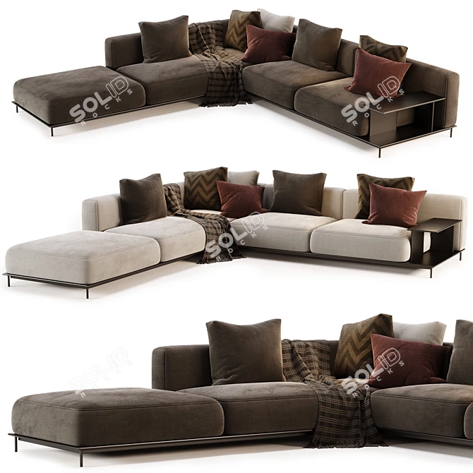 Elegant Brera Sofa Poliform 3D model image 1