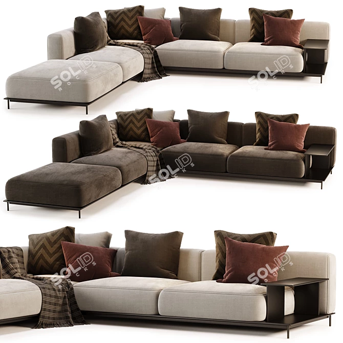 Elegant Brera Sofa Poliform 3D model image 2