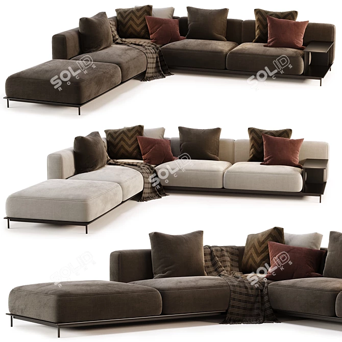 Elegant Brera Sofa Poliform 3D model image 3